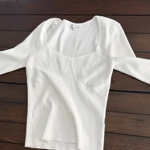 Madewell White Wide Rib Long Sleeve Sweetheart Sweater Top Size-L thumbnail 7