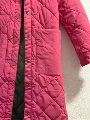 Anthropologie NVLT Green Pink Reversible Quilted Long Jacket Coat XS puffer thumbnail 2