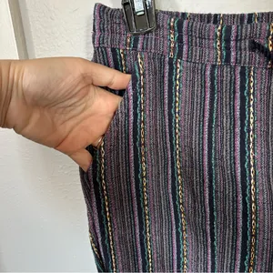 Sundance boho lagenlook cotton blend striped pants colorful small pull on thumbnail 4