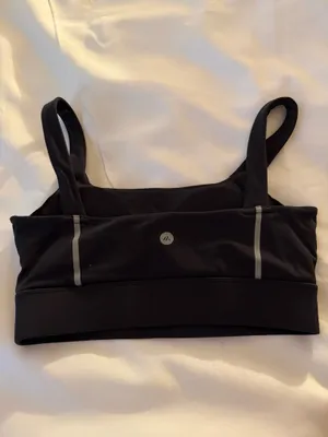 ALEXO ATHLETICA Women's M Black/Gray Logo Graphic Sports Bra Medium Support thumbnail 2