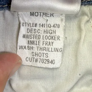 MOTHER High Waisted Looker Ankle Fray Jeans Thrilling Shots Distressed Blue 29 thumbnail 12