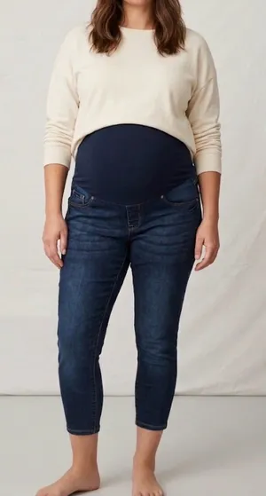 Bella Vida Maternity Dark Wash Skinny Capri Jeans Size M (A808) thumbnail 1