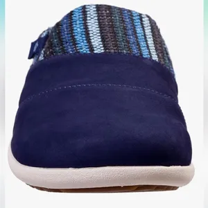 Spenco‎ Orthotic Nubuck Mules Siesta Nuevo Stripe Navy - 9 Wide B22A thumbnail 2