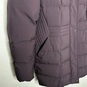 Lands' End Women's Quilted Down Hooded Coat Sz M/T 600 Fill Power 80/20 thumbnail 4