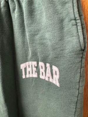 The Bar Varsity Fleece Sweatpants Hunter Green White XL READ thumbnail 8