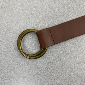 Lands' End Belt Womens XS Brown Leather Double O-Ring Buckle Casual Classic thumbnail 2