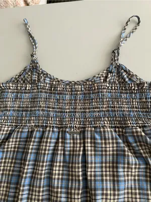 Hurley Blue and Tan Plaid dress Medium NWT thumbnail 6