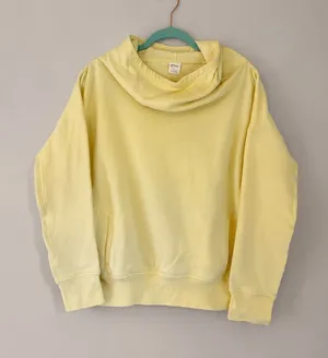 ZYIA Active Oh So Soft Cowl Neck Hoodie Pastel Yellow Pullover thumbnail 1