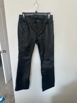 Banana Republic Low-Rise Bootcut Pants Size 29/8 Black Coated Denim Jeans thumbnail 2
