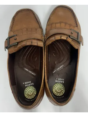 Earth Shoe Loafers Women’s Size 9W Sable Brown Leather Upper Comfort Preppy Y2K thumbnail 8