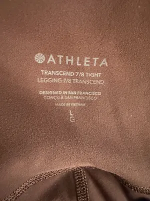 Athleta Transcend Mid Rise 7/8 Tight Athletic Yoga Running Brown Soft Large. thumbnail 6