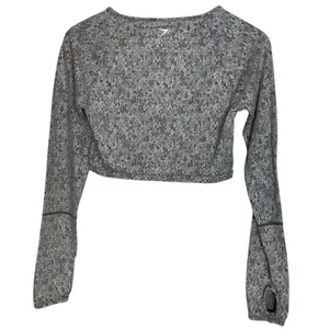 Gymshark Women's‎ S Fleur Texture Charcoal Marl Long Sleeve Crop Top Workout Gym thumbnail 5