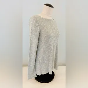 Abercrombie & Fitch Beige Long Sleeve Split Black Top size Small thumbnail 11