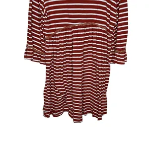Jodifl Women's‎ Dress Flowy Ruffle Midi Striped Long Bell Sleeve Stretch Medium thumbnail 4