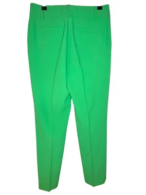 Alice + Olivia Bright Green Tailored High Rise Straight Leg Professional Trousers thumbnail 6