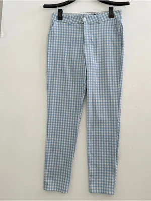 like an angel Blue Gingham Slim Ankle Pants thumbnail 4