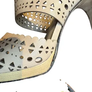 Tory Burch Shoes‎ Womens Size 8.5 Beige Leather Cutout Ankle Strap Sandals Heels thumbnail 7