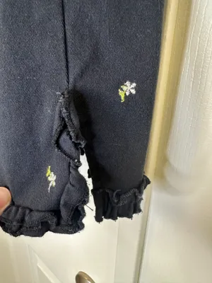 Urban Outfitters Cottagecore Floral Dress XS Navy Blue Ruffle Spring thumbnail 4