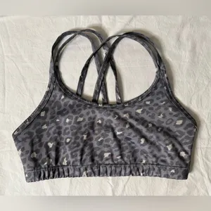 Beyond Yoga Lux Atlas Leopard Print Sports Bra In Gray Leopard Small thumbnail 2