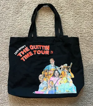 Quittin Time Tour Tote Bag Black thumbnail 1