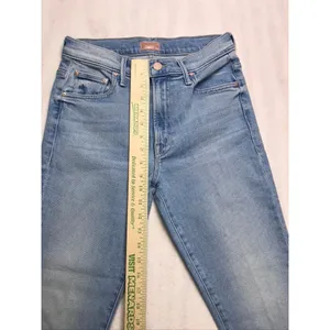 MOTHER The Insider Crop Step Fray Jeans Can You‎ Dig It Blue Denim 26 1157-1351 thumbnail 9