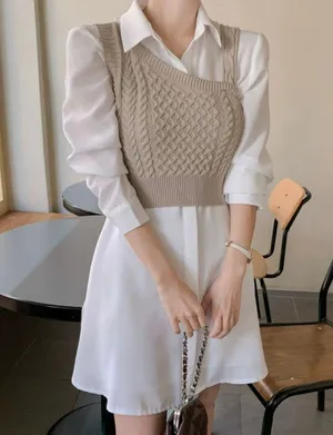 Sweater Vest Tan thumbnail 1