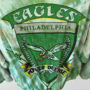 Philadelphia Eagles Reworked Tie Dye Long Sleeved Top Size Medium Vintage thumbnail 2
