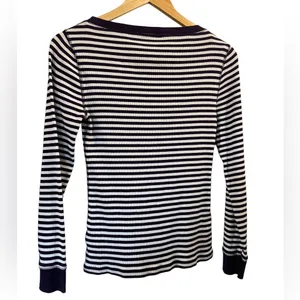 JONES NEW YORK Purple/White Striped Knit Long Sleeve Boat Shirt - Size Small thumbnail 2