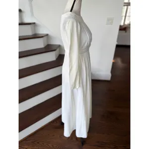 Vintage 70s Cream White Renaissance Baby Doll Empire Waist Maxi Dress thumbnail 3