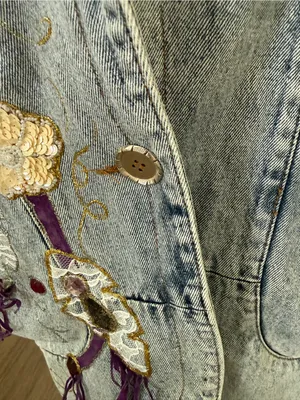 Apache by the west plus Denim Jean embellished Jacket very oversized small thumbnail 9