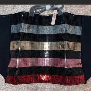 Victoria's Secret 💗 sequin carryall NWT tote thumbnail 1