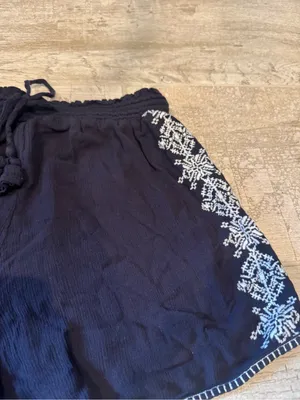 Gap Navy Blue Embroidered Drawstring Lounge Shorts thumbnail 2