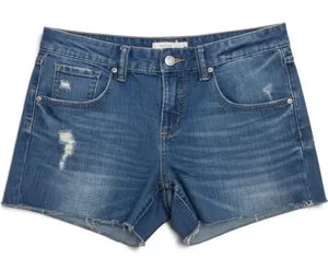 Free People Women Distressed Denim Shorts Medium Wash Raw Hem Size 28 thumbnail 1