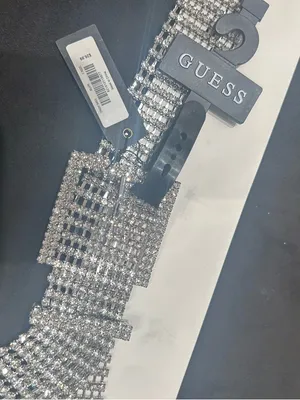 Guess Silver Crystal Rhinestone Waist Belt thumbnail 6