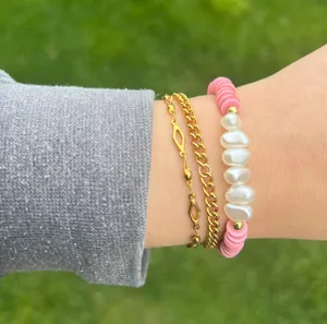 Handmade Light Pink Freshwater Pearl Bracelet thumbnail 1