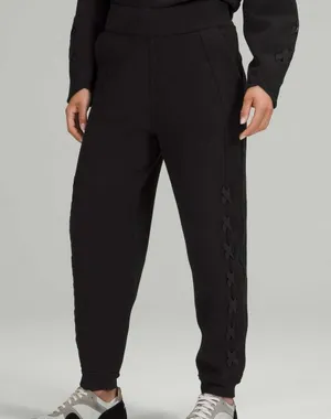 Lululemon Womens Braided Detail High Rise Joggers Size 6 Black Lounge Comfort thumbnail 1