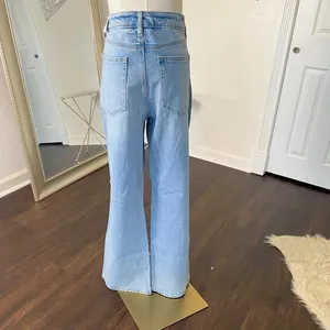 NWT Loft the relaxed straight mid rise curvy Destructed mid Wash Size 31 / 12 thumbnail 3