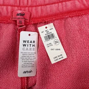 NWT Aerie High Rise Dolphin Hem Shorts Pink Loungewear Heart Embroidery Size XXL thumbnail 5