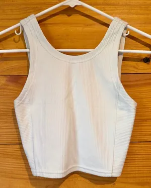 Lululemon Ribbed Softstreme Cropped Tank Top Light Vapor 0 W1EDFS Sleeveless thumbnail 1
