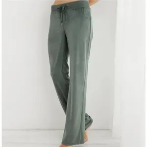 [Aerie] Green Royal Palm Dreamy Velour Low Rise Wide Leg Sweatpants Sz Medium M thumbnail 2