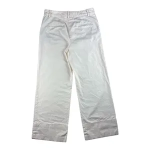 LOFT Ivory Wide Leg High Rise Trouser Pants Cotton Cuffed Office Siren Size 8 thumbnail 10