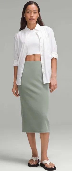 Lululemon NWT softstreme hr midi skirt Grey eucalyptus 6 MSRP$98 thumbnail 1