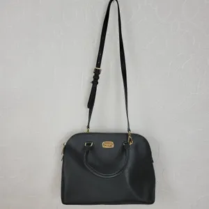 MICHAEL Michael Kors Women Bag Black Leather Cindy Dome Satchel Detachable Strap thumbnail 3