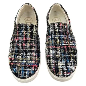 Jack Rogers Anna Black Multi-Colored Boucle Metallic Tweed Slip On Sneakers Sz 6 thumbnail 2