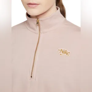 Nike Sportswear Femme Quarter-Zip Sweater Size Medium in Pink/Gold thumbnail 2