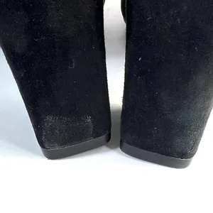 Steve Madden Richter Black Suede Sock Ankle Boots Block Heel Pointed Women‎ Sz 8 thumbnail 8
