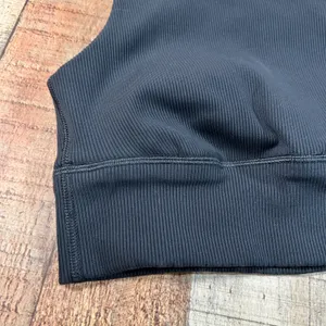 OFFLINE by Aerie Black Ribbed High Support Keyhole Sports Bra Workout Top Medium thumbnail 2