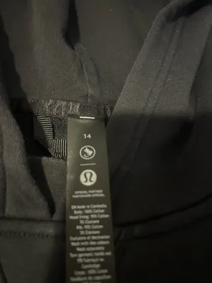 Lululemon Black Cropped Hoodie with Subtle maple leaf Center Logo thumbnail 4
