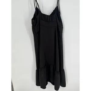 NINE WEST Ruffle Hem Dress Womens XXL Black Spaghetti Strap V-neck LBD Goth Chic thumbnail 8