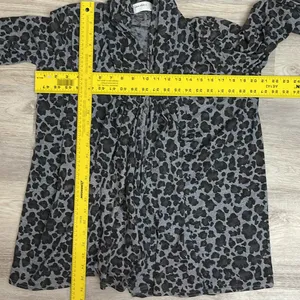 Allen Allen Gray, Black & Purple Leopard Print Open Front Cardigan Size Medium thumbnail 9